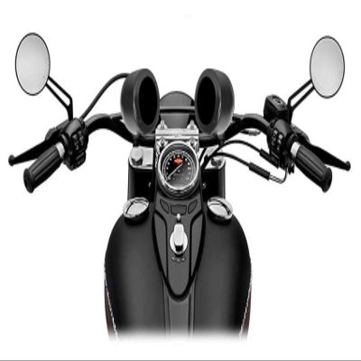 Rockville MAC40B 4-in Black Swivel Aluminum Motorcycle Handlebar Speaker Pods, 6061 Aircraft-Grade Build, Waterproof Marine Design, 360 Mounting Clamps Fit 0.75-1.5-in Bars, 2-Piece
