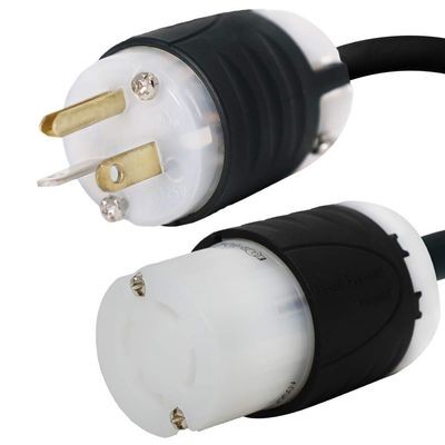 IronBox - NEMA 5-20P to L14-30R Adapter Plug Twist Lock Male to Female Receptacle 20 Amp 125 Volt 12 AWG Industrial Generator RV Power Connection Cord Outlet Home Commercial Use Ground Wire (100 Feet)