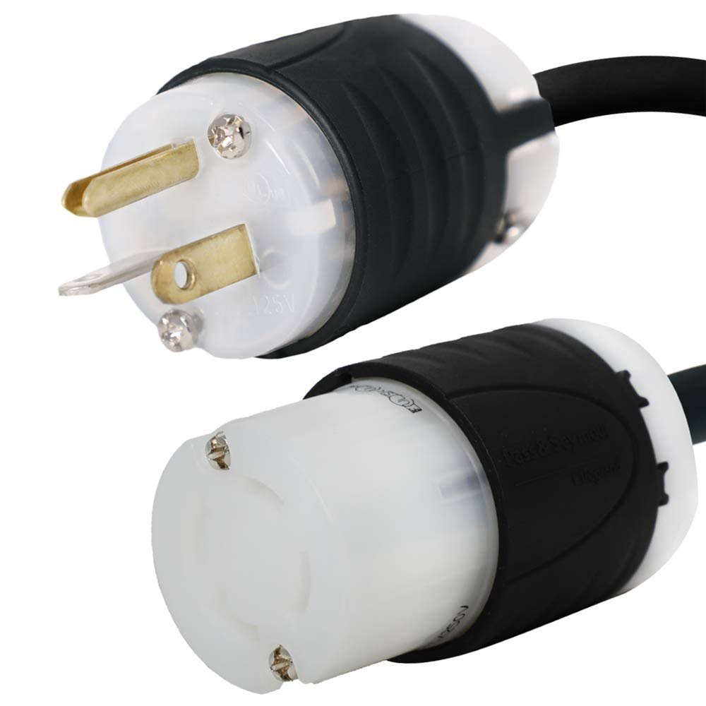 IronBox - NEMA 5-20P to L14-30R Adapter Plug Twist Lock Male to Female Receptacle 20 Amp 125 Volt 12 AWG Industrial Generator RV Power Connection Cord Outlet Home Commercial Use Ground Wire (100 Feet)