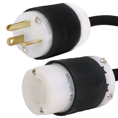 NEMA 6-20P to L14-20R Plug Adapter - 100 Foot, 20A/250V, 10 AWG - Iron Box # IBX-5178-100 (100 ft)