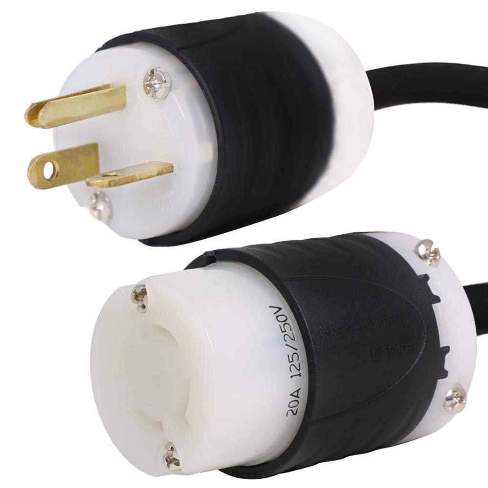 NEMA 6-20P to L14-20R Plug Adapter - 100 Foot, 20A/250V, 10 AWG - Iron Box # IBX-5178-100 (100 ft)