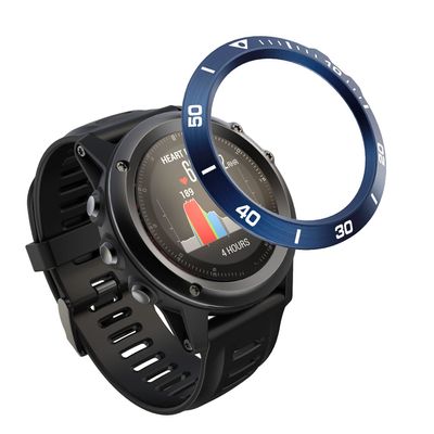 DKEnjoy Stainless Steel Bezel Ring Adhesive Cover Anti Scratch Dial Protector Compatible for Garmin Fenix 3/Fenix 3 HR Smartwatch (A-Blue)