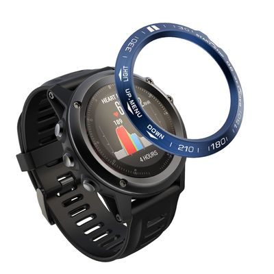 DKEnjoy Stainless Steel Bezel Ring Adhesive Cover Anti Scratch Dial Protector Compatible for Garmin Fenix 3/Fenix 3 HR Smartwatch (B-Blue)