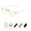 CessBlu Computer Glasses for Men Women Blue Light Filter Anti Glare UV Ray Protection Rimless Reader Eyeglasses (Transparent Arm) view 2