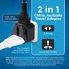 OREI Australia, New Zealand, China Power Plug Adapter 2-in-1 AU Travel Adapter with Universal Socket & USA Outlet Type I 4 Pack view 2