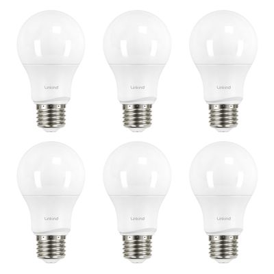 Linkind A19 LED Light Bulbs Dimmable, 40 Watt Equivalent, E26 Base, 2700K Soft White, 5W 450 Lumens CRI80+, 120V, UL Listed FCC Certified, LED Lights for Bedroom Living Room Home Office, 6 Packs
