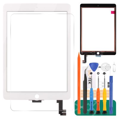 for iPad Air 2 Touch Screen Replacement for iPad Air 2nd Gen 9.7 Screen Replacement A1566 Digitizer Sensor A1567 Touch Digitizer Panel Glass No Home Button Repair Parts(No LCD,No Instructions) White
