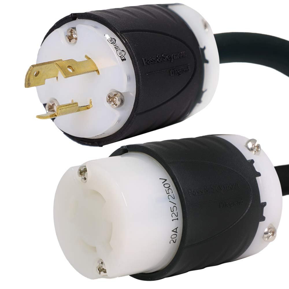 NEMA L6-20P to L14-20R Plug Adapter - 100 Foot, 20A/250V, 10 AWG - Iron Box # IBX-5172-100 (100 ft)