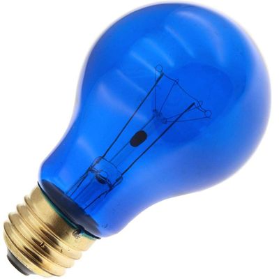Specialty/Decorative 40A19/TB, 40 Watt, 130 Volt, A19, Medium Base, Transparent Blue Light Bulb (12 Pack)