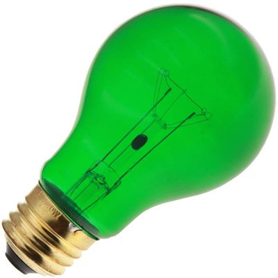 Specialty/Decorative 40A19/TG, 40 Watt, 130 Volt, A19, Medium Base, Transparent Green Light Bulb (12 Pack)