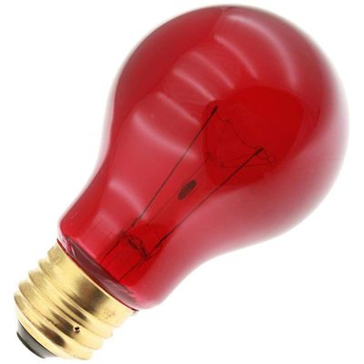 Specialty/Decorative 40A19/TR, 40 Watt, 130 Volt, A19, Medium Base, Transparent Red Light Bulb (12 Pack)