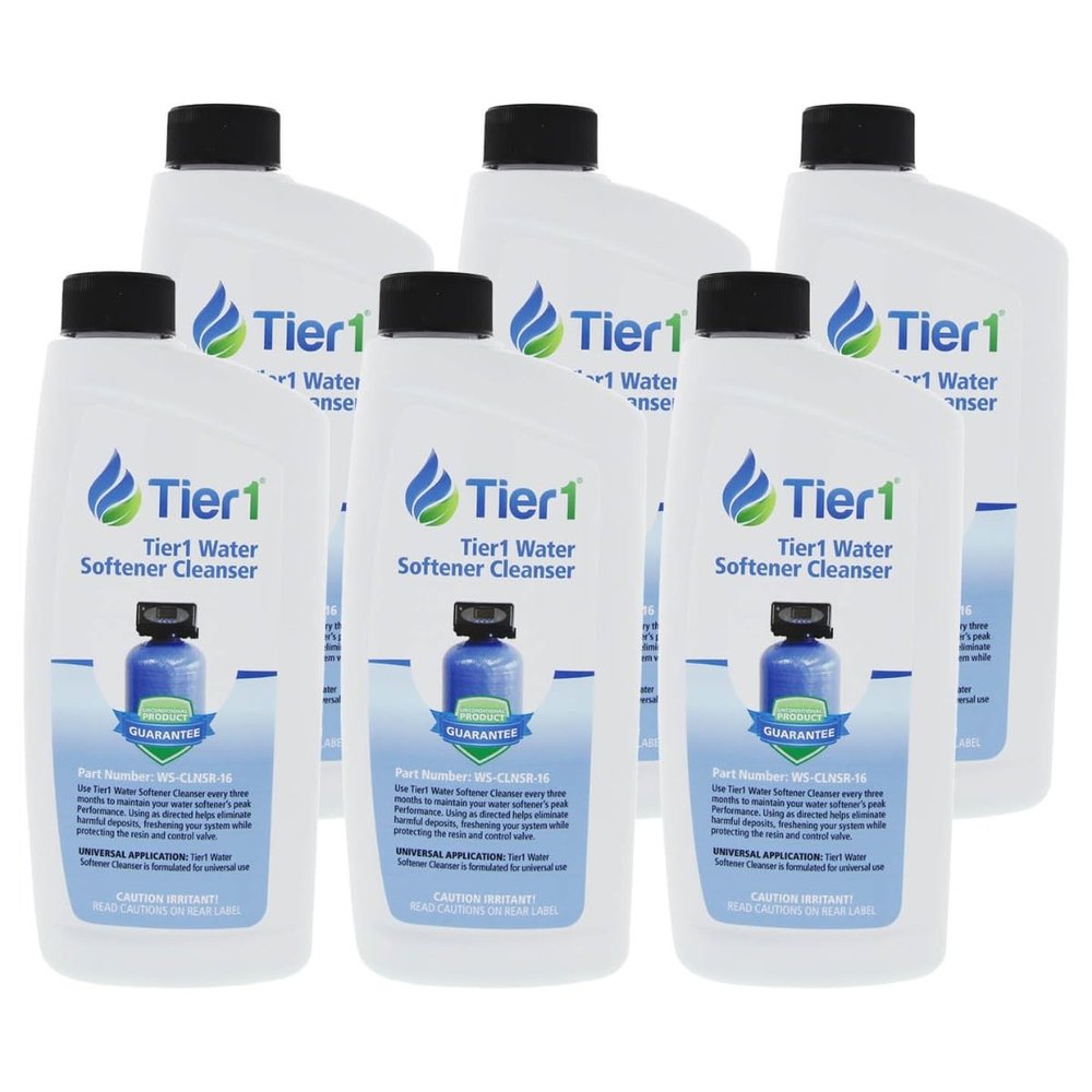 Tier1 Water Softener Cleanser 16 oz 6 Pack | Universal Resin Cleaner for Most Water Softeners | Reduce Mineral Buildup & Odor | Direct-Pour Formula for Brine Wells | Maintain Peak System Performance