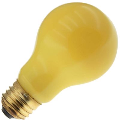 Specialty/Decorative 40A19/Y, 40 Watt, 130 Volt, A19, Medium Base, Ceramic Yellow Light Bulb (12 Pack)