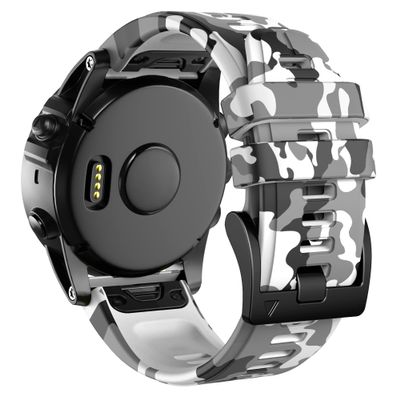 ANCOOL Compatible with Garmin Fenix 6/7 Bands,22MM Soft Watchbands Replacement for Fenix 7 Pro/Fenix 8 47mm/Fenix 5/Fenix 6 Pro/Fenix 5 Plus/Quatix 6/Approach S62,Camouflage White