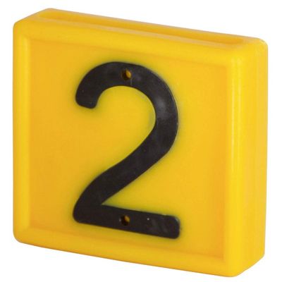 Kerbl 208482 No. 2 Number Keypad Standard to Slip In, 1 Digit, 44mm Length, 46mm Width, Yellow, Pack of 10