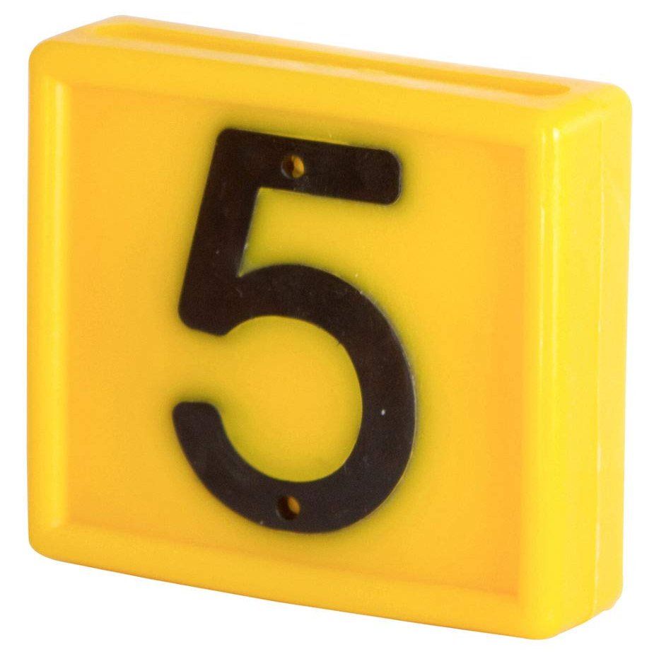 Kerbl No. 5 Number Keypad Standard for Looping 1 Digit 44mm Length 46mm Width Yellow Ref 208485 [Pack of 10]