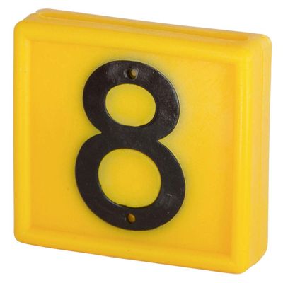Kerbl No. 8 Number Keypad Standard for Looping 1 Digit 44mm Length 46mm Width Yellow Ref 208488 [Pack of 10]