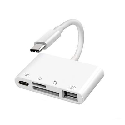 4 in 1 Type-C USB C to TF SD Card Reader Camera USB OTG Adapter for iOS Pad Pro Mac and Other Type-C Smart Cell Phone & Tablet (4 in 1)