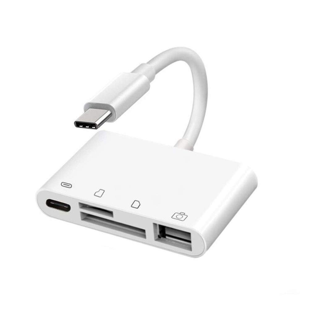 4 in 1 Type-C USB C to TF SD Card Reader Camera USB OTG Adapter for iOS Pad Pro Mac and Other Type-C Smart Cell Phone & Tablet (4 in 1)