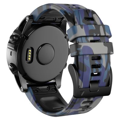 ANCOOL Compatible with Garmin Fenix 6/7 Bands,22MM Soft Watchbands Replacement for Fenix 7 Pro/Fenix 8 47mm/Fenix 5/Fenix 6 Pro/Fenix 5 Plus/Quatix 6/Approach S62,Camouflage Blue