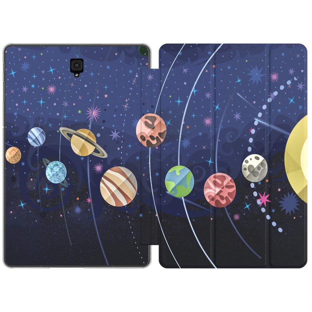 Mertak Case Compatible with Samsung Galaxy Tab S10 Ultra S9+ FE S8 Plus S7 S6 lite S5e S4 S3 A9 A8 A7 A 10.1 8.0 Solar System Protective Cover Design Cute Planets Galaxy Outer Space Astronomy for Kids