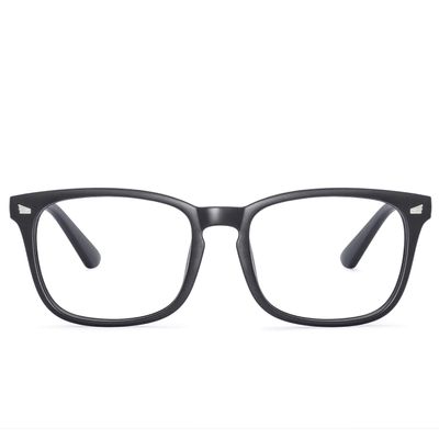 Noel Oscar Blue Light Blocking Glasses for Computer Use, Anti Eyestrain UV Filter Lens, Lightweight Eyeglasses (Men/Women) (Matte Black)