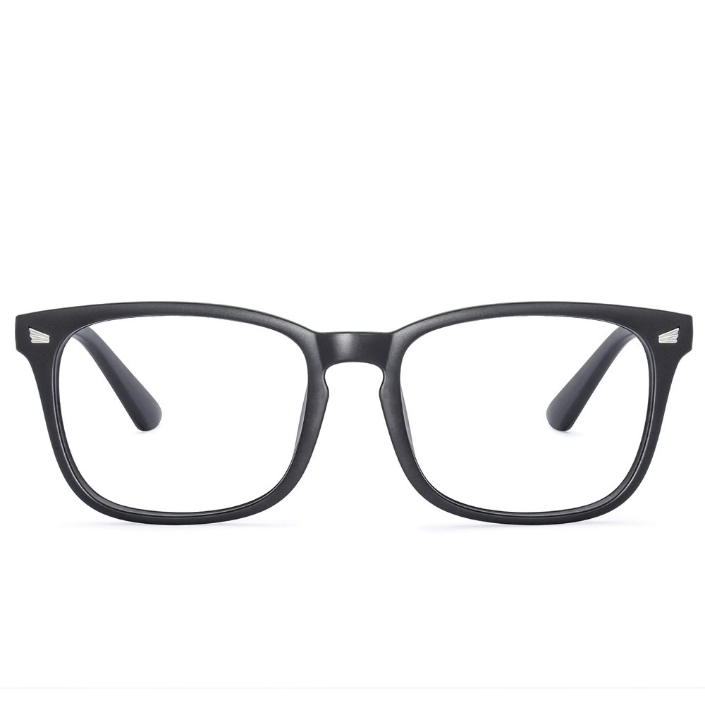 Noel Oscar Blue Light Blocking Glasses for Computer Use, Anti Eyestrain UV Filter Lens, Lightweight Eyeglasses (Men/Women) (Matte Black)