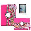 STENES Bling Case Compatible with Samsung Galaxy Tab A 10.1 2019 - Stylish - 3D Handmade Crystal Bows Pompon Pendant Elephant 360 Degree Rotating Case with Smart Cover Auto Sleep/Wake Feature - Rose view 1