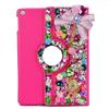 STENES Bling Case Compatible with Samsung Galaxy Tab A 10.1 2019 - Stylish - 3D Handmade Crystal Bows Pompon Pendant Elephant 360 Degree Rotating Case with Smart Cover Auto Sleep/Wake Feature - Rose view 2