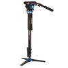 Benro A48FD Aluminum Video Monopod with S6 PRO Video Head, Flip-Lock 4-Section Legs, 3-Leg Locking Base and 13.2 lb Payload for Mirrorless and HDSLR Video Shooting (A48FDS6PRO) view 1