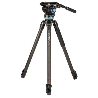 Benro Carbon-Fiber Video Tripod Kit with S8 PRO Fluid Head 75 mm Bowl, 3-Section Legs, 17.6 lb Payload (C373FBS8PRO)