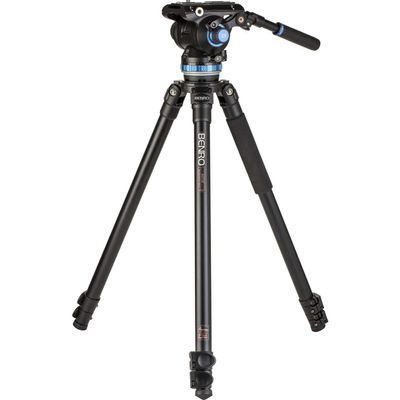 Benro Heavy-Duty Aluminum Video Tripod with S8PRO Fluid Head, Smooth Pan/Tilt Drag, 75mm Flat Base & Stable Three-Stage Legs for Cinema, DSLR and Mirrorless Camera Rigs (A373FBS8PRO)