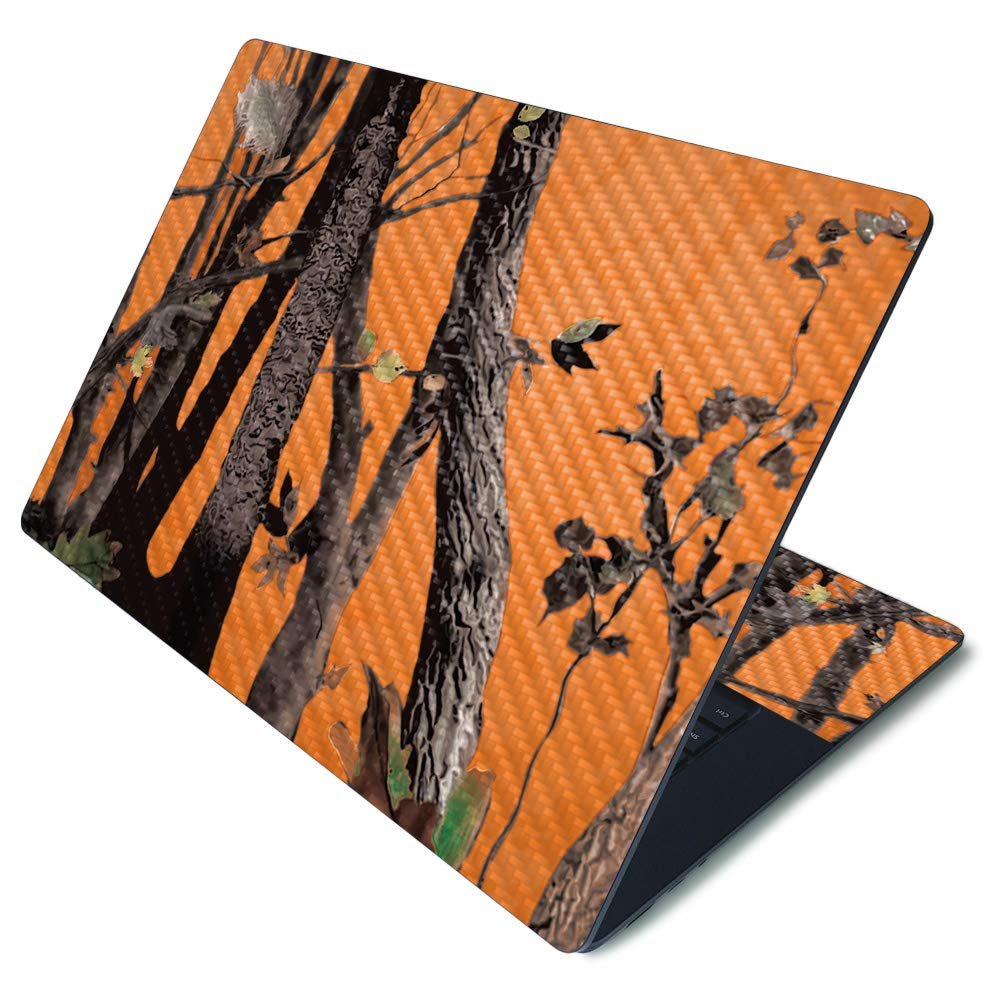 MightySkins Carbon Fiber Skin for Microsoft Surface Laptop 3 15" - Orange Camo | Protective, Durable Textured Carbon Fiber Finish | Easy to Apply, Remove, and Change Styles | Made in The USA