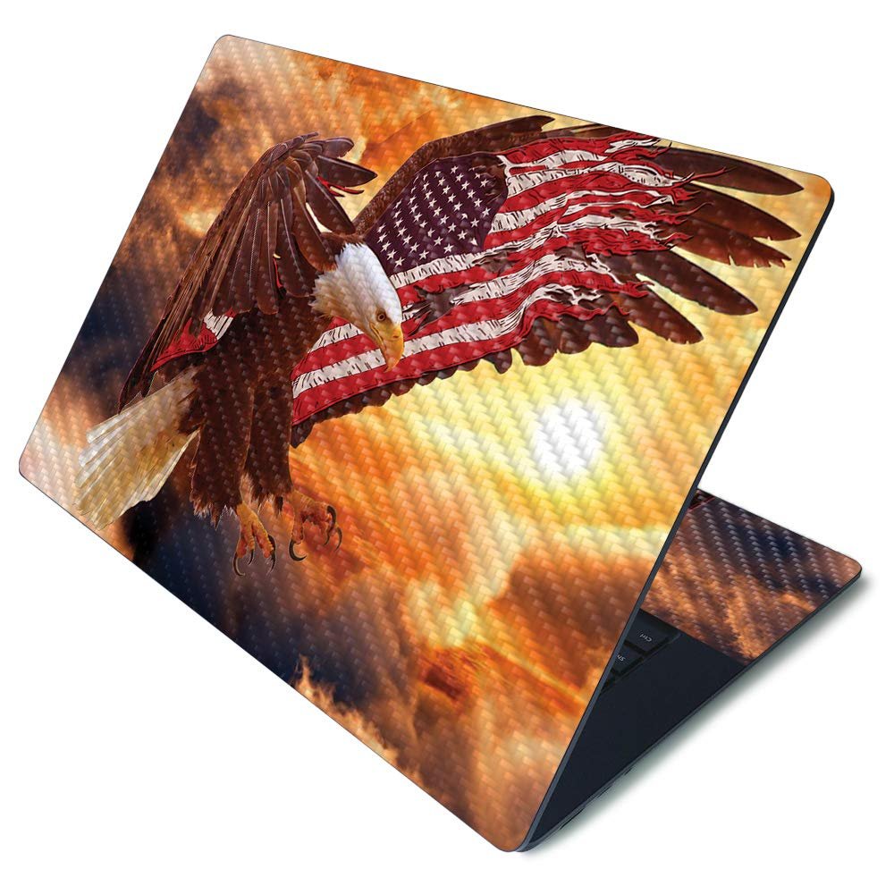 MightySkins Carbon Fiber Skin for Microsoft Surface Laptop 3 15" - Bald Eagle | Protective, Durable Textured Carbon Fiber Finish | Easy to Apply, Remove, and Change Styles | Made in The USA