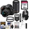 Nikon D5600 Wi-Fi Digital SLR Camera with 18-55mm VR & 70-300mm DX AF-P Lenses with 32GB Card + Backpack + Flash + Tripod + Kit (Renewed) view 1
