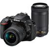 Nikon D5600 Wi-Fi Digital SLR Camera with 18-55mm VR & 70-300mm DX AF-P Lenses with 32GB Card + Backpack + Flash + Tripod + Kit (Renewed) view 2
