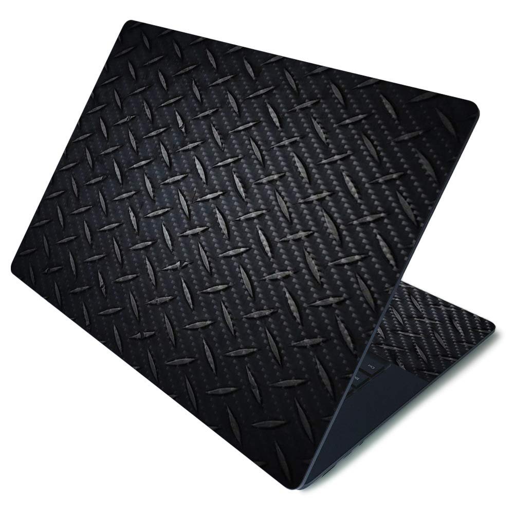 MightySkins Carbon Fiber Skin for Microsoft Surface Laptop 3 15" - Black Diamond Plate | Protective, Durable Textured Carbon Fiber Finish | Easy to Apply, Remove, and Change Styles | Made in The USA
