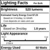 Industrial Performance Specialty 60A19/Y, 60 Watt, 130 Volt, A19, Medium Base, Cermaic Yellow Light Bulb (12 Pack) view 3
