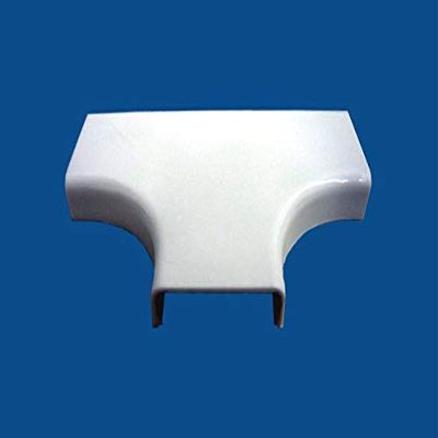 Kable Kontrol Wall Cord Cover Cable Raceways  3-Way T Fitting  1.25 Width  0.43 Height  1 Pc/Pack | Paintable White PVC | TV Wire Concealer | Plastic Wire Conduit