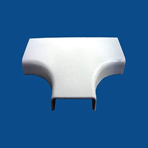 Kable Kontrol Wall Cord Cover Cable Raceways  3-Way T Fitting  1.25 Width  0.43 Height  1 Pc/Pack | Paintable White PVC | TV Wire Concealer | Plastic Wire Conduit