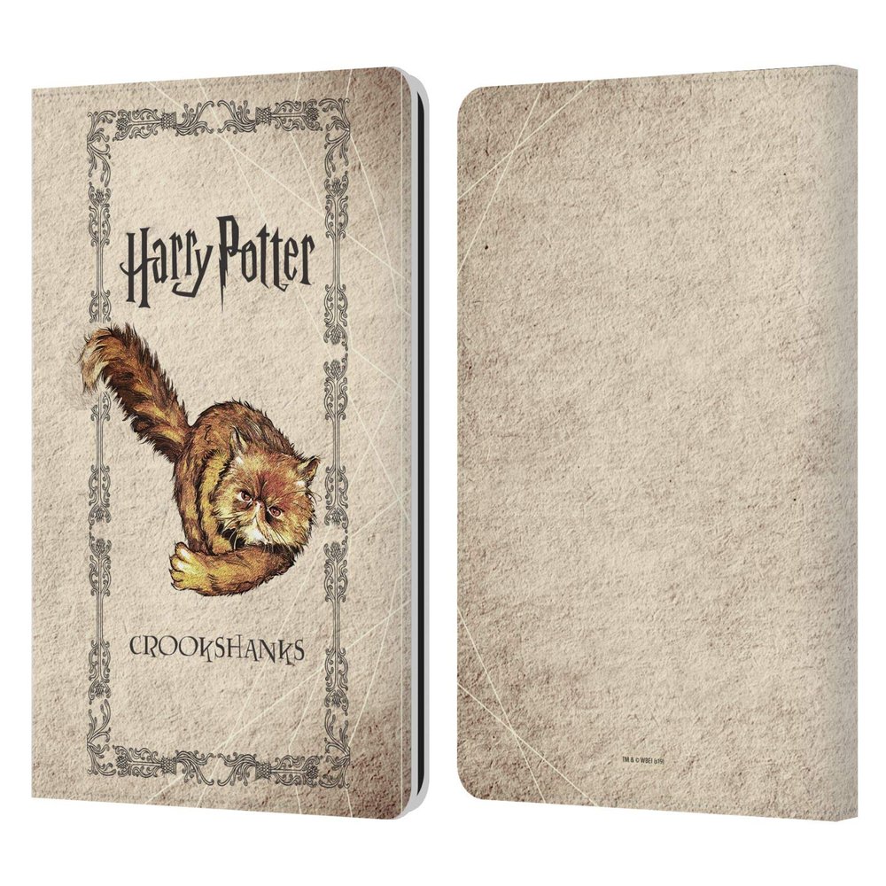 Head Case Designs Officially Licensed Harry Potter Crookshanks Cat Prisoner of Azkaban III Leather Wallet Case Compatible with Kindle Paperwhite 1/2 / 3