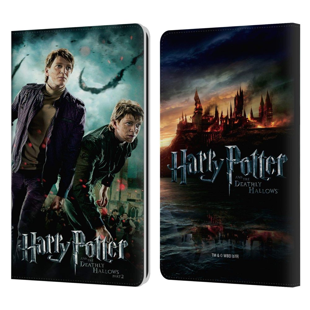 Head Case Designs Officially Licensed Harry Potter Fred & George Weasley Deathly Hallows VIII Leather Wallet Case Compatible with Kindle Paperwhite 1/2 / 3