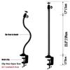 AceTaken Webcam Stand - 25 inch Gooseneck Clamp Desk Webcam Mount Arm for Logitech Webcam C920s C920 C930e C922x C930 C922 C925e C615 Brio view 3