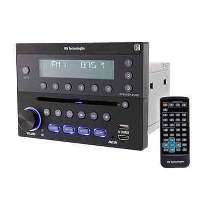 iRV Technology iRV32V2 AM/FM/CD/DVD/MP3/MP4/HDMI in&out w/ ARC/Digital 2.1/Surround Sound/Bluetooth/CEC/NFC,3 Zones Wall Mount RV Radio Stereo w/ APP Control, USB using 5V charging both Android&Apple