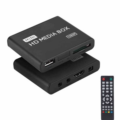 1080 HD Media Player with 100Mbps Decoding Rate, Automatic Identification Output Cable, Support SD/MMC Card, USB Input, AV//YPbPr Output.(US Plug)