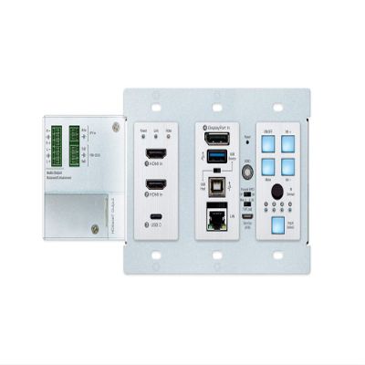 Key Digital 4x1 4K 18G 100m HDBaseT PoH Wall Plate Switcher with 2X HDMI, DP, USB-C, USB, LAN, Audio De-Embed, IR, RS-232, IP Control, CEC Manager (Tx Only) - KD-X4X1WUTX