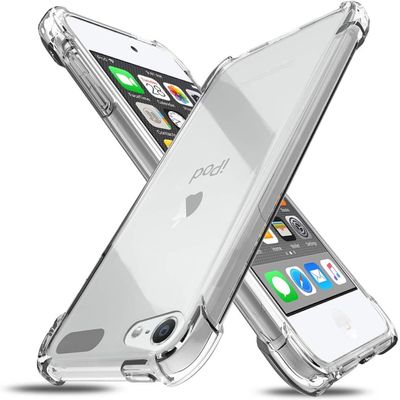 Case for iPod Touch 7, Clear Transparent Flexible TPU Cover [with Shock Absorbing Bumper Corners] for Apple iPod Touch 5th 6th 7th Gen