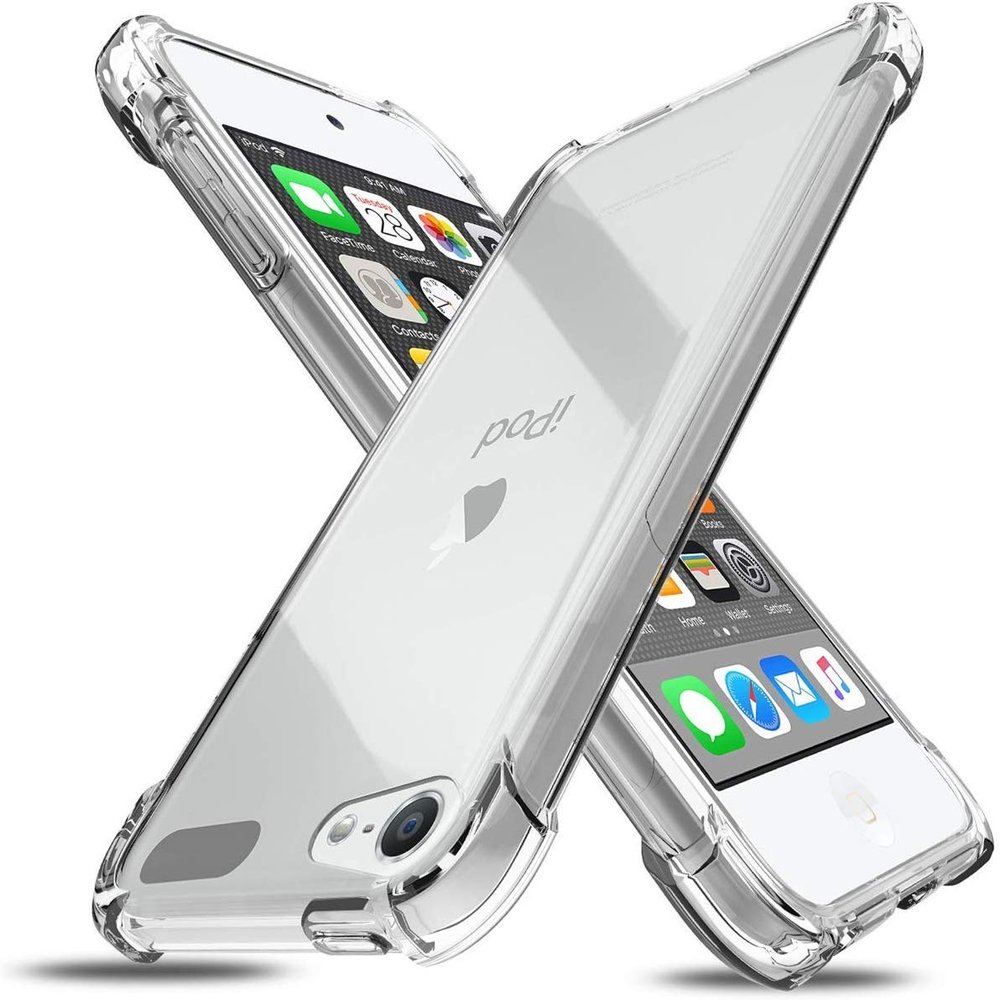 Case for iPod Touch 7, Clear Transparent Flexible TPU Cover [with Shock Absorbing Bumper Corners] for Apple iPod Touch 5th 6th 7th Gen