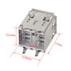 Fielect PCB USB Connector Type A Female Jack 8 Pin Double Layer Vertical 4 Foot Bend Foot Curled Edge 20Pcs view 2