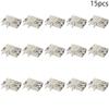 Fielect PCB USB Connector Type A Female Jack 4 Pin Side Insert Long Body Curled Edge 15Pcs view 3